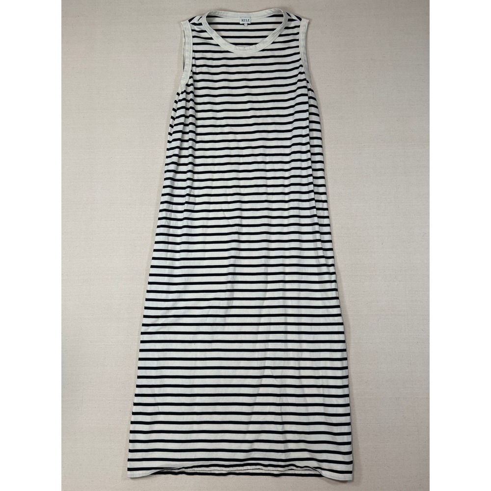 Kule Striped Cotton Sleeveless Tank Dress Maxi Size Medium Made in Portugal